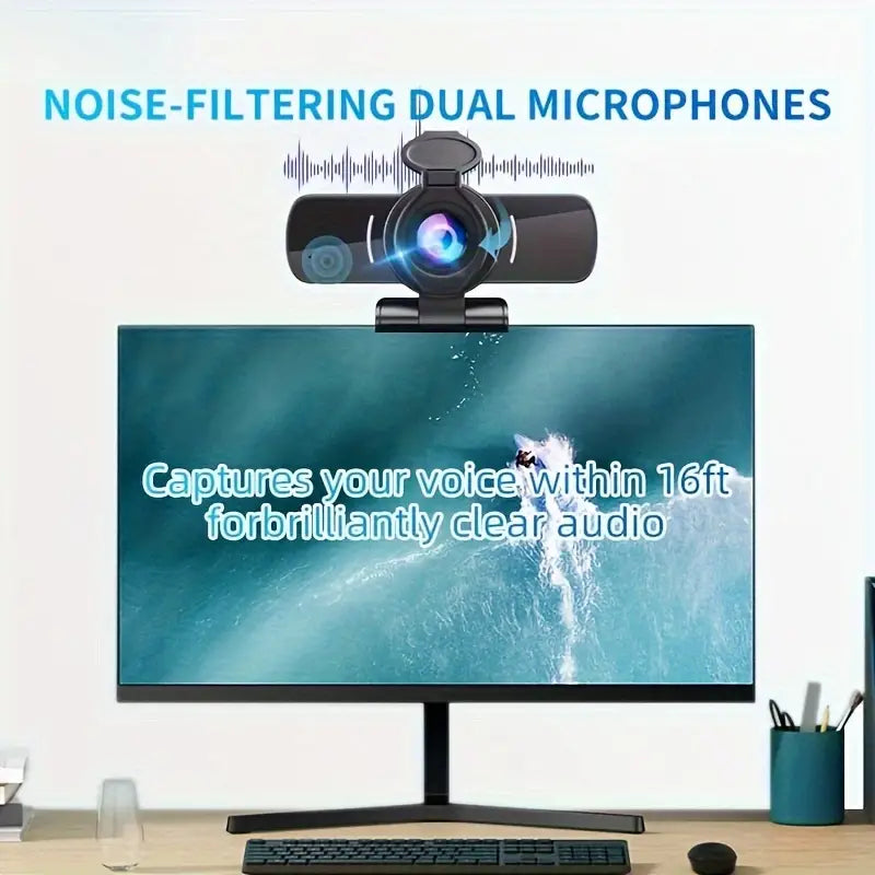 1080P HD Webcam with Microphone - Clear Video & Crystal Clear Audio